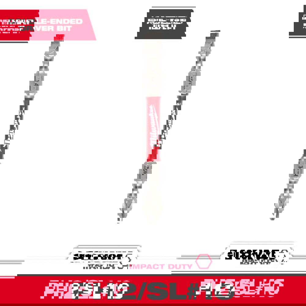 Specialty Screwdriver Bits; Style: Impact Power Bit ; End Type: Double End ; Drive Size: 3/4 (Inch); Point Size: PH2/SL1-4 ; Overall Length (Decimal Inch): 2.0000 ; Material: Alloy Steel